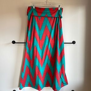 Super Nova chevron maxi skirt XL